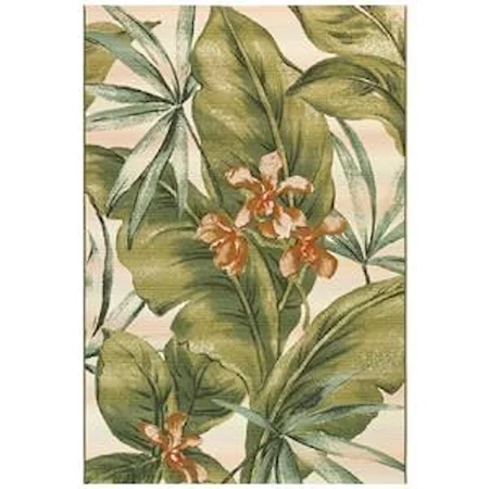 Tropical Leaf Indoor/Outdoor 4'10" X 7'6" Rug